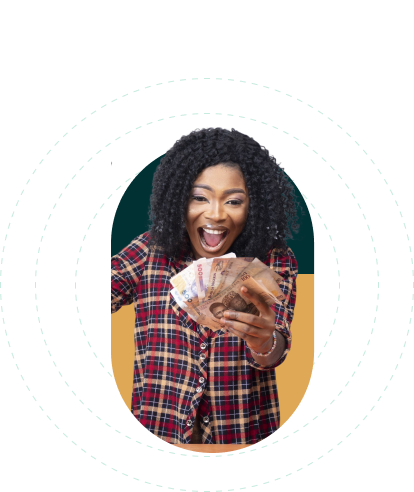 BAFF customer celebrating with cash